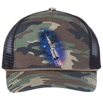 Sloth In Space Rocket ship Retro Rope Trucker Hat Cap