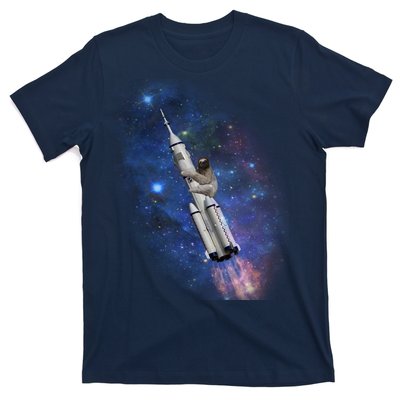 Sloth In Space Rocket ship T-Shirt