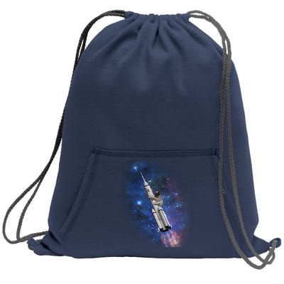 Sloth In Space Rocket ship Sweatshirt Cinch Pack Bag