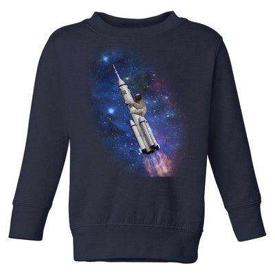 Sloth In Space Rocket ship Toddler Sweatshirt