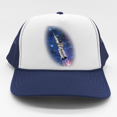 Sloth In Space Rocket ship Trucker Hat