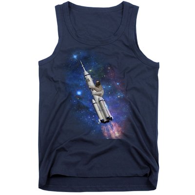 Sloth In Space Rocket ship Tank Top