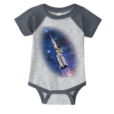 Sloth In Space Rocket ship Infant Baby Jersey Bodysuit