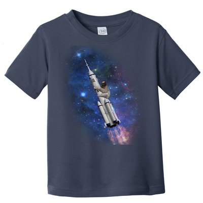 Sloth In Space Rocket ship Toddler T-Shirt