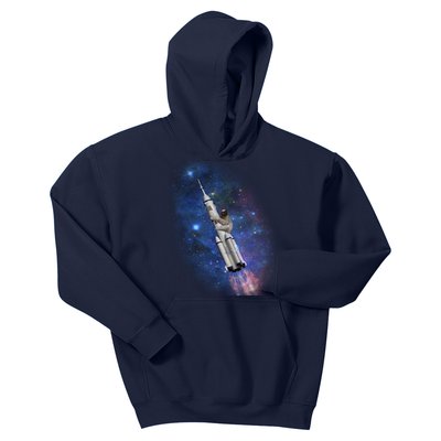 Sloth In Space Rocket ship Kids Hoodie