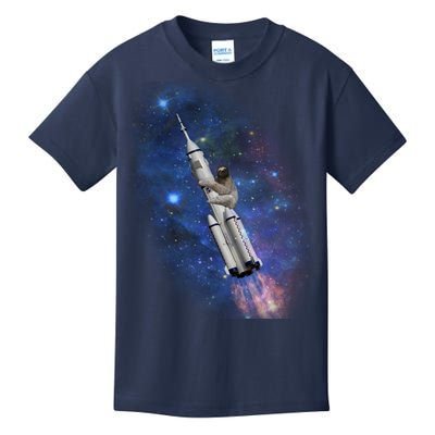 Sloth In Space Rocket ship Kids T-Shirt