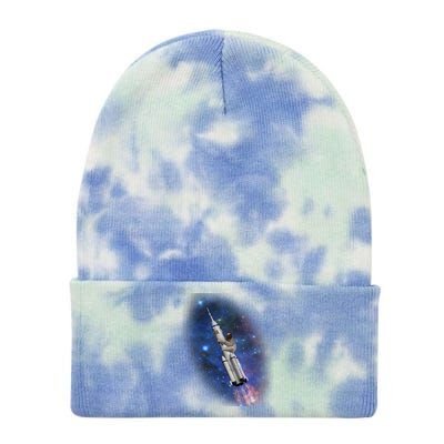 Sloth In Space Rocket ship Tie Dye 12in Knit Beanie