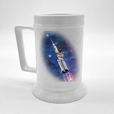 Sloth In Space Rocket ship Beer Stein