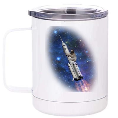 Sloth In Space Rocket ship 12 oz Stainless Steel Tumbler Cup