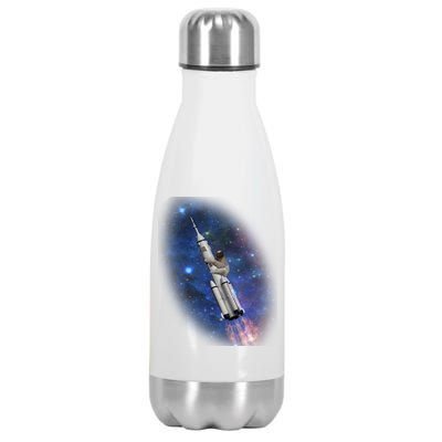 Sloth In Space Rocket ship Stainless Steel Insulated Water Bottle