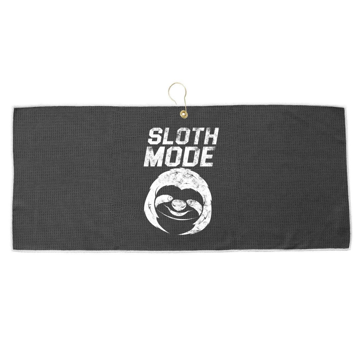 Sloth Mode Large Microfiber Waffle Golf Towel