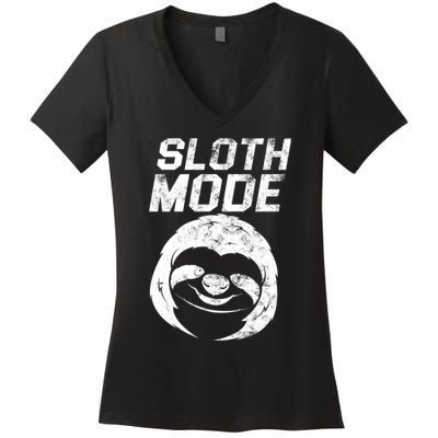 Sloth Mode Women's V-Neck T-Shirt