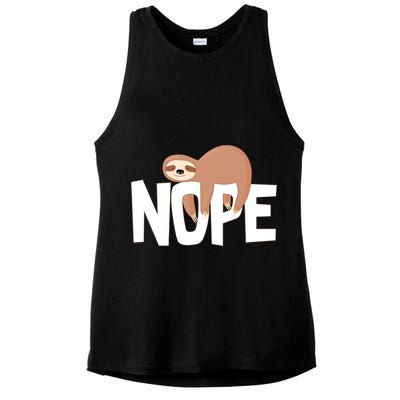 Sloth Nope Ladies PosiCharge Tri-Blend Wicking Tank