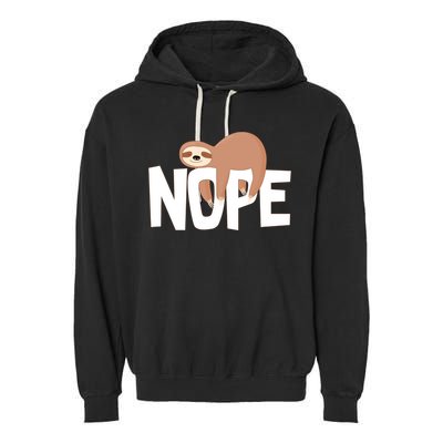 Sloth Nope Garment-Dyed Fleece Hoodie