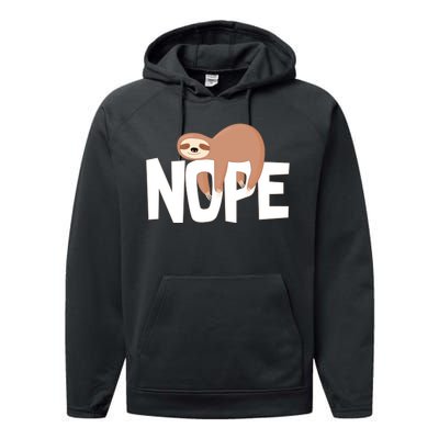 Sloth Nope Performance Fleece Hoodie