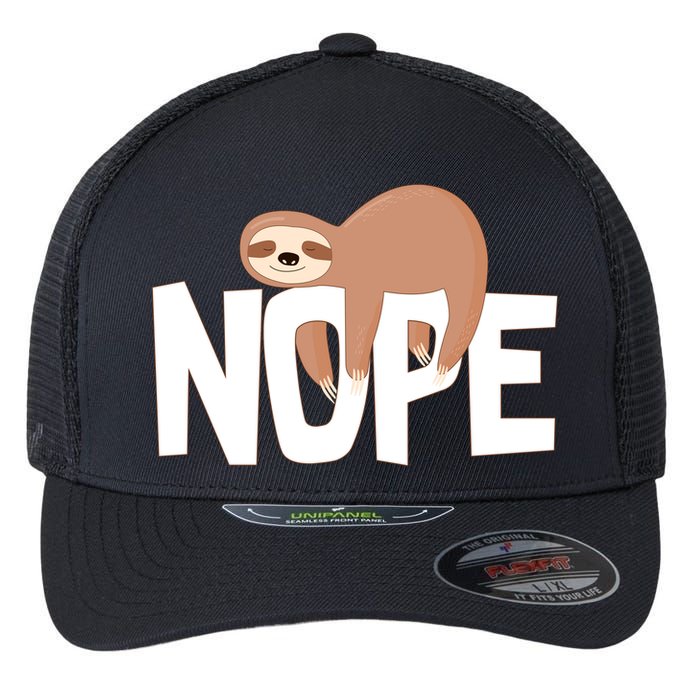 Sloth Nope Flexfit Unipanel Trucker Cap