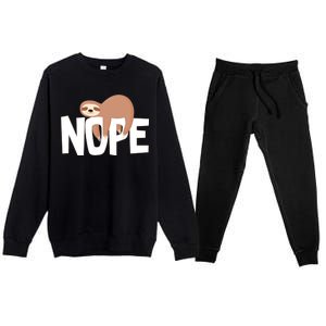 Sloth Nope Premium Crewneck Sweatsuit Set