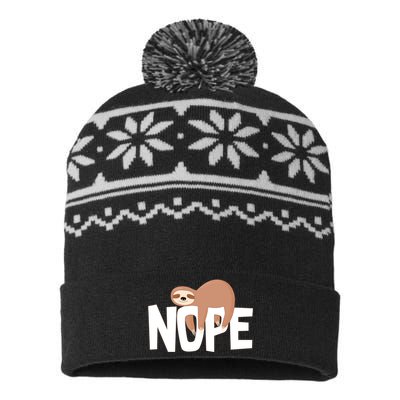 Sloth Nope USA-Made Snowflake Beanie