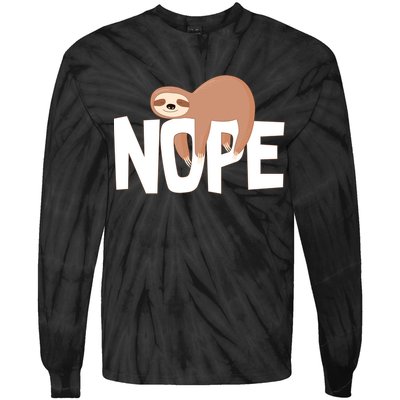 Sloth Nope Tie-Dye Long Sleeve Shirt