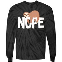 Sloth Nope Tie-Dye Long Sleeve Shirt