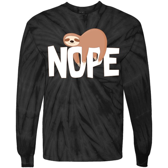 Sloth Nope Tie-Dye Long Sleeve Shirt