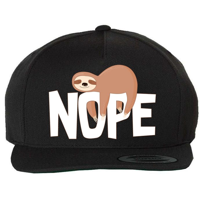 Sloth Nope Wool Snapback Cap