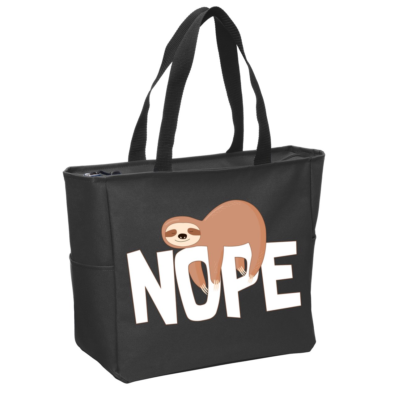 Sloth Nope Zip Tote Bag