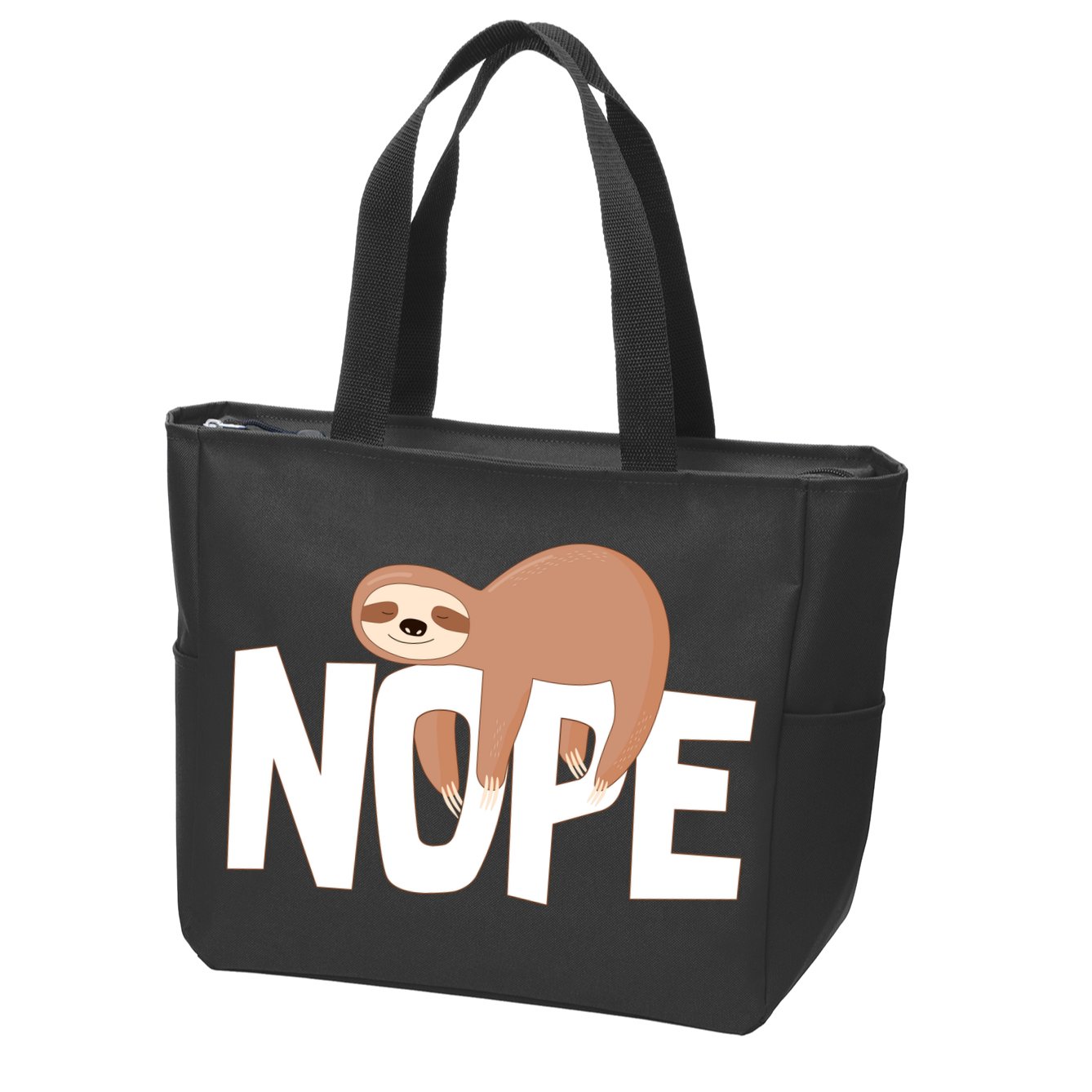 Sloth Nope Zip Tote Bag