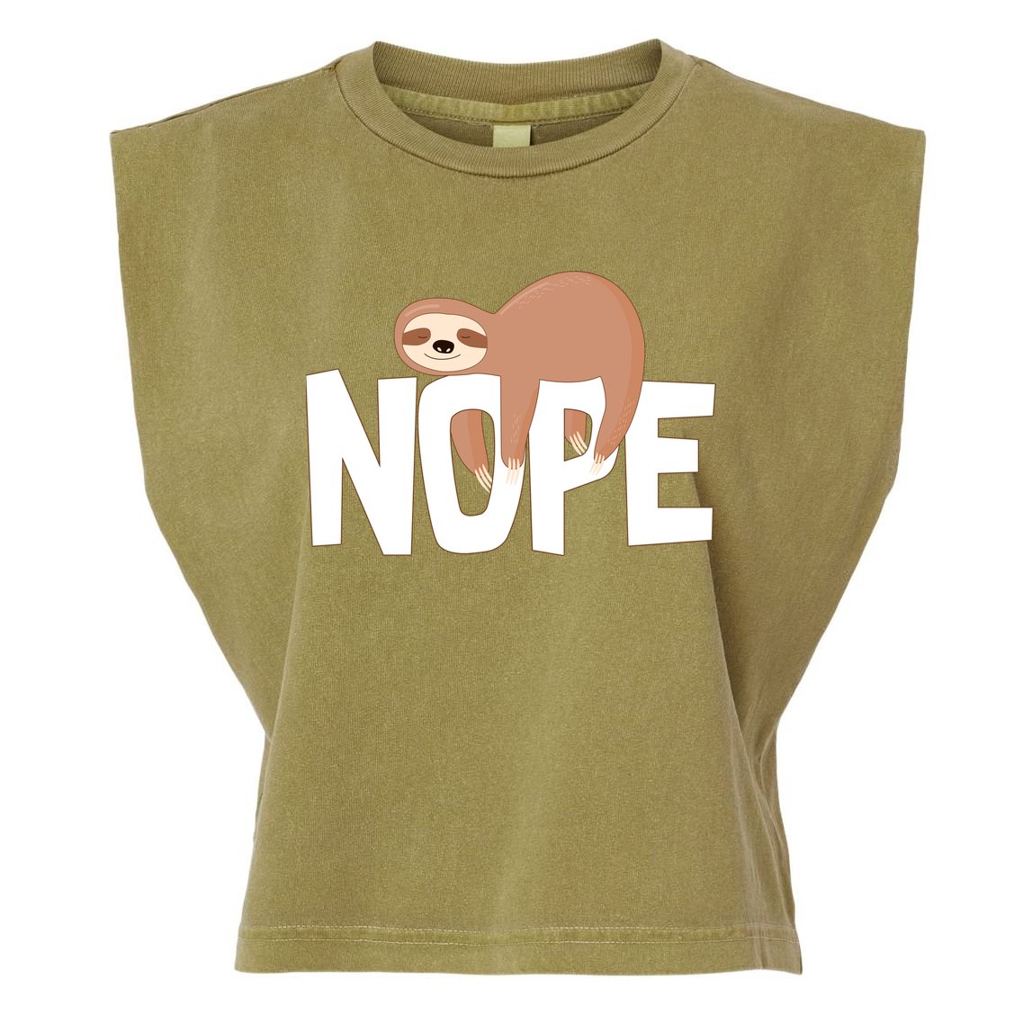 Sloth Nope Garment-Dyed Women's Muscle Tee