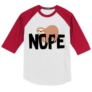 Sloth Nope Kids Colorblock Raglan Jersey