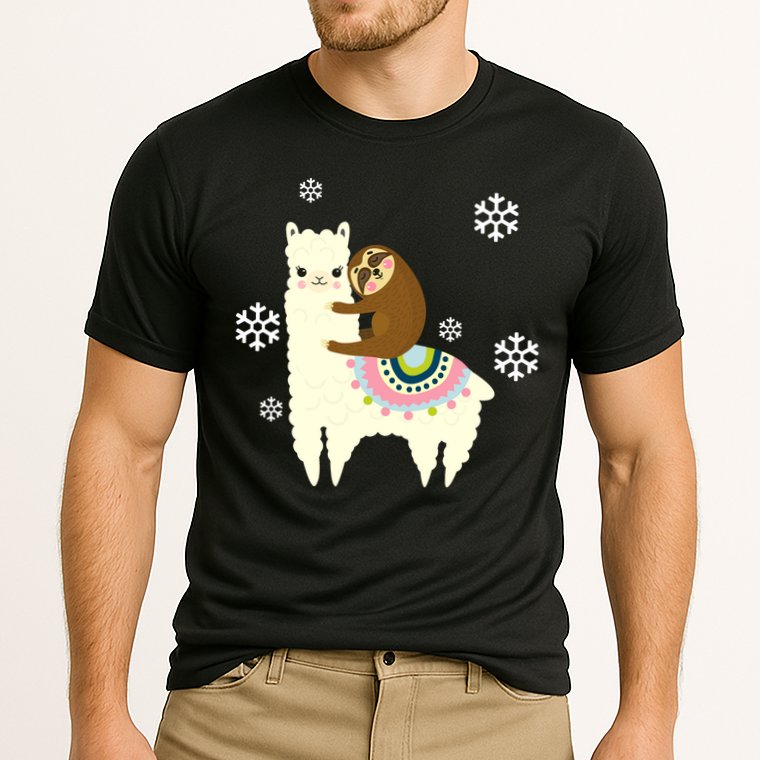 Sloth Riding Llama Performance Shirt