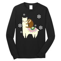 Sloth Riding Llama Long Sleeve Shirt