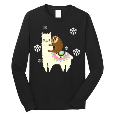 Sloth Riding Llama Long Sleeve Shirt