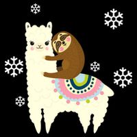 Sloth Riding Llama Button