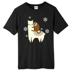 Sloth Riding Llama Tall Fusion ChromaSoft Performance T-Shirt