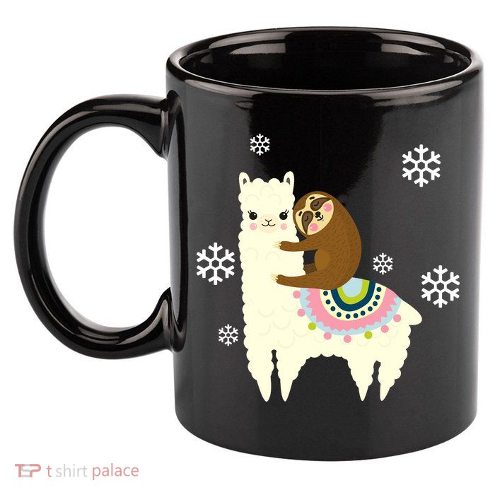 Sloth Riding Llama 11oz C Handle Ceramic Mug