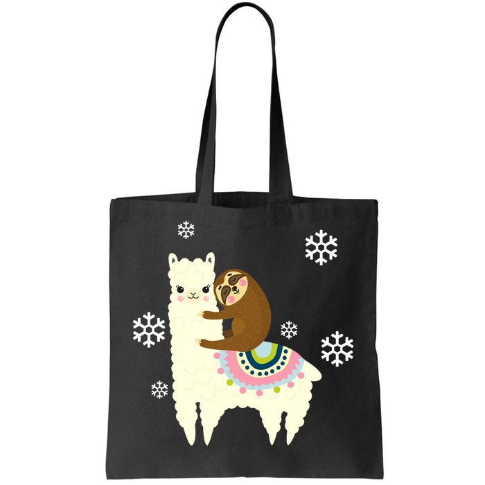 Sloth Riding Llama Tote Bag