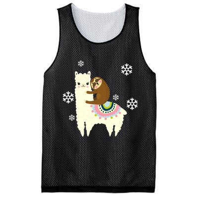 Sloth Riding Llama Mesh Reversible Basketball Jersey Tank