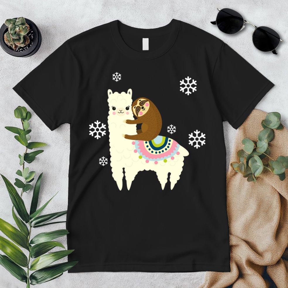 Sloth Riding Llama Premium T-Shirt