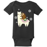 Sloth Riding Llama Baby Bodysuit