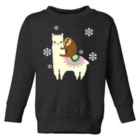 Sloth Riding Llama Toddler Sweatshirt