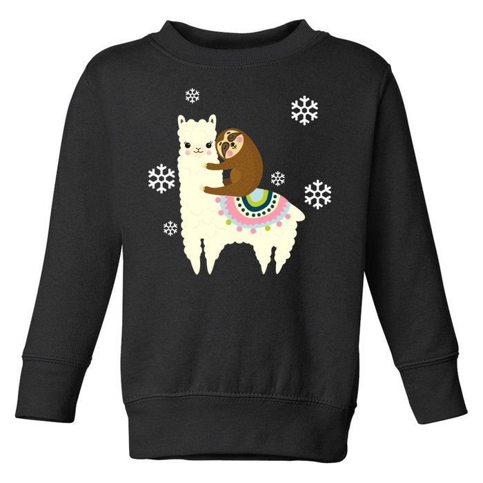 Sloth Riding Llama Toddler Sweatshirt