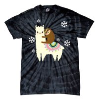 Sloth Riding Llama Tie-Dye T-Shirt