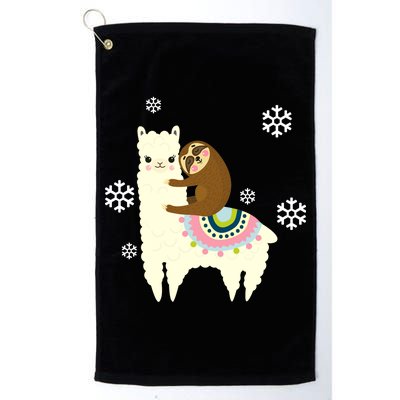 Sloth Riding Llama Platinum Collection Golf Towel