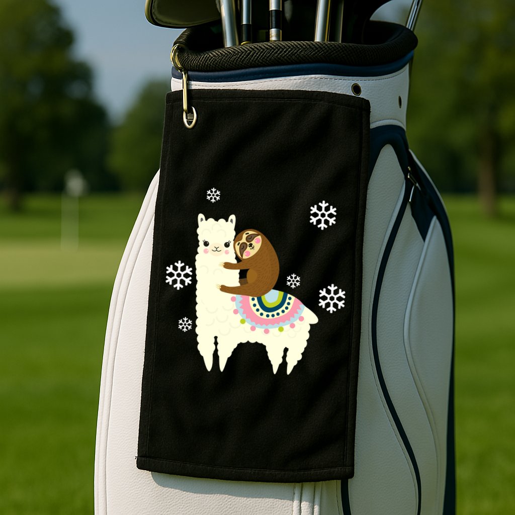 Sloth Riding Llama Golf Towel