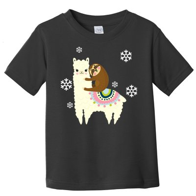 Sloth Riding Llama Toddler T-Shirt