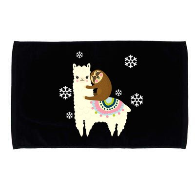 Sloth Riding Llama Microfiber Hand Towel