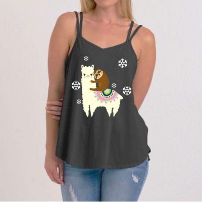 Sloth Riding Llama Women's Strappy Tank