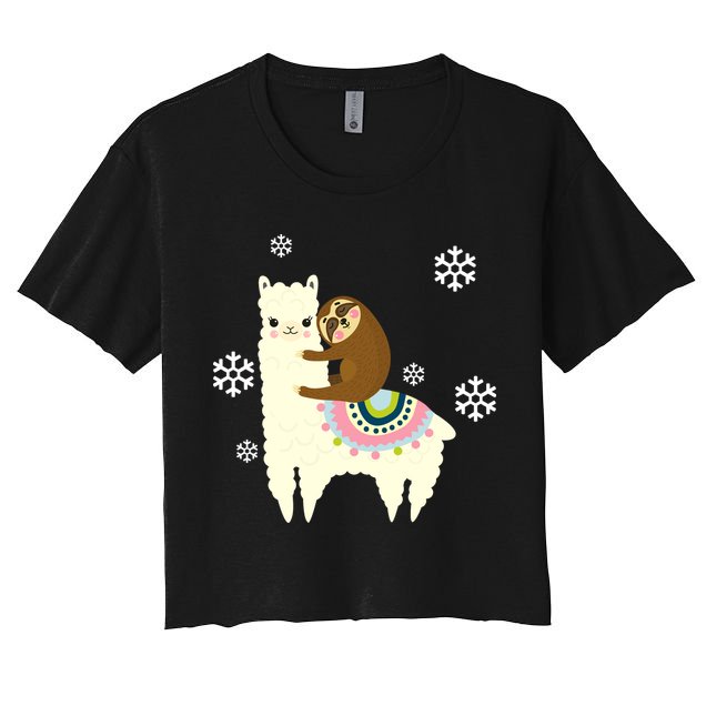 Sloth Riding Llama Crop Top