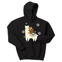 Sloth Riding Llama Kids Hoodie